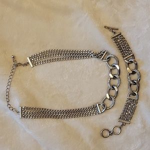 Premier Designs Link to link antiquated silver plated necklace and bracelet
